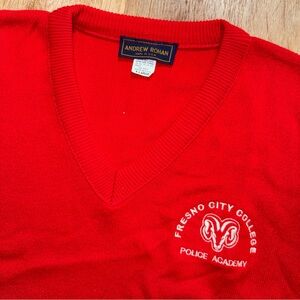 Andrew Rohan Pullover Sweater Vest USA XL Red Fresno City College Police Academy